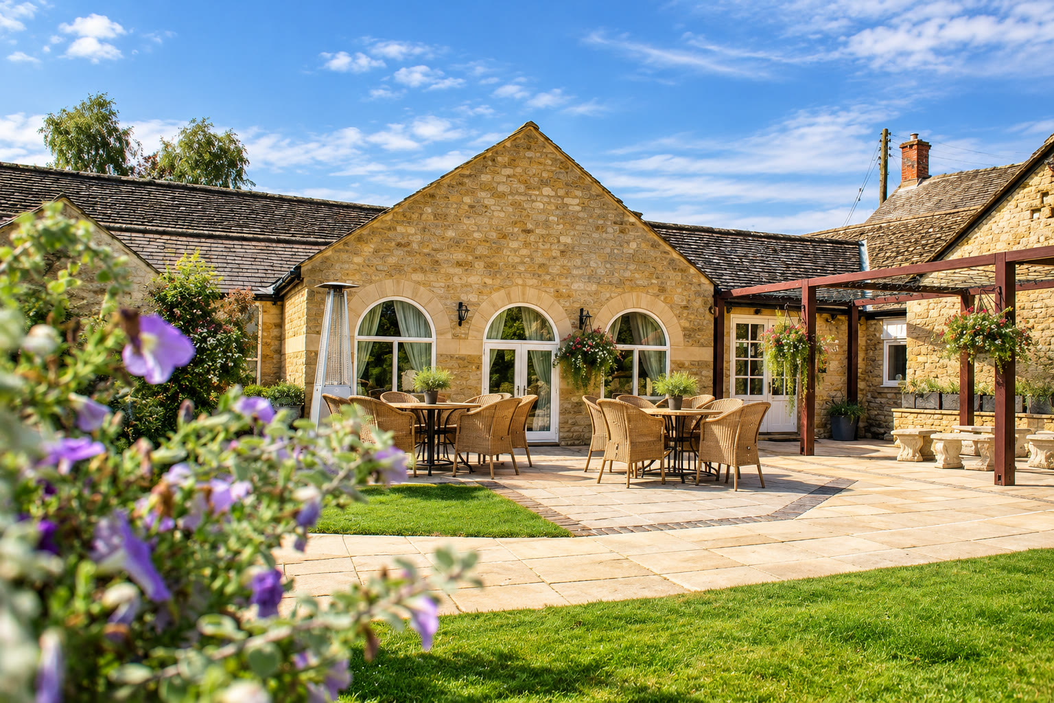 The terrace at Number Four at Stow